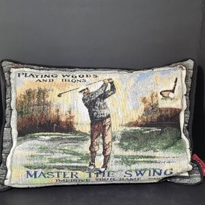 VGT,The Rug Barn,Golf Themed Signed Decorative Throw Pillow.